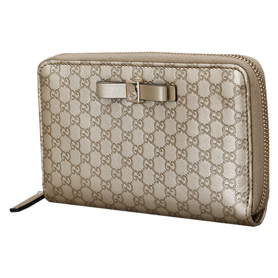 GUCCI(USED) 구찌 GG로고 씨마 레더 금장 지퍼 중지갑