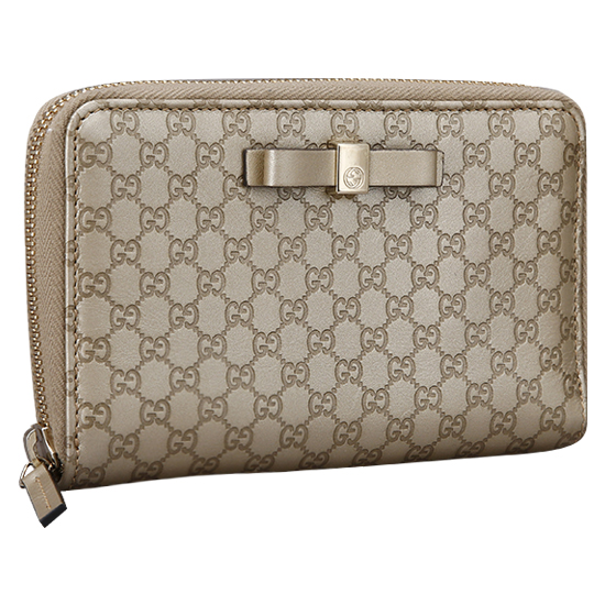 GUCCI(USED) 구찌 GG로고 씨마 레더 금장 지퍼 중지갑