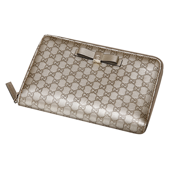 GUCCI(USED) 구찌 GG로고 씨마 레더 금장 지퍼 중지갑