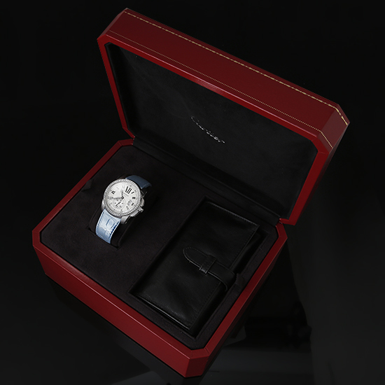 Calibre Silver Dial White Gold Diamond Mens Watch WF100003