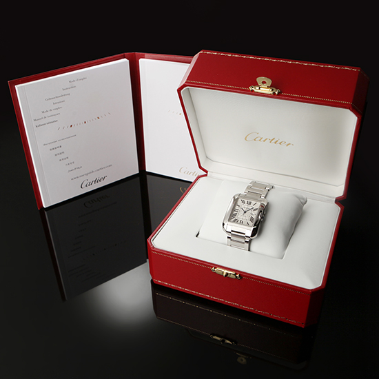 CARTIER(USED) 탱크 앙글래즈 스틸 M