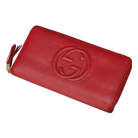 GUCCI(USED) 구찌 인터락킹 레더 지퍼 장지갑