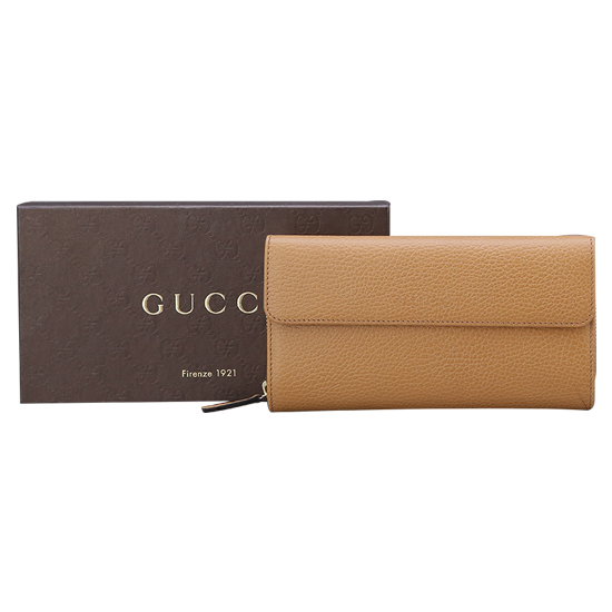 GUCCI(USED) 구찌 브라운 레더 장지갑