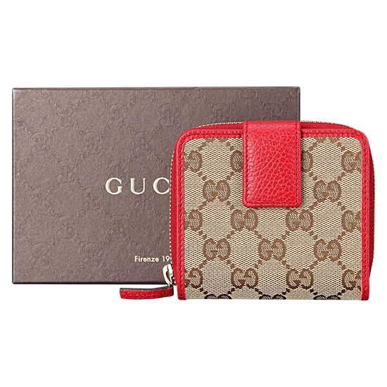 GUCCI(USED) 구찌 GG로코 패브릭 트리밍 반지갑