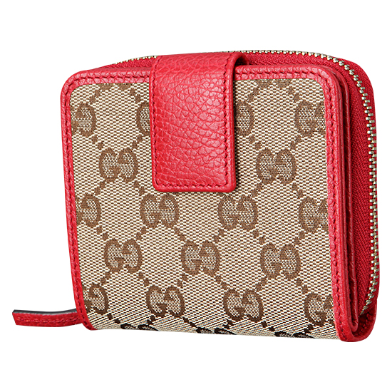 GUCCI(USED) 구찌 GG로코 패브릭 트리밍 반지갑