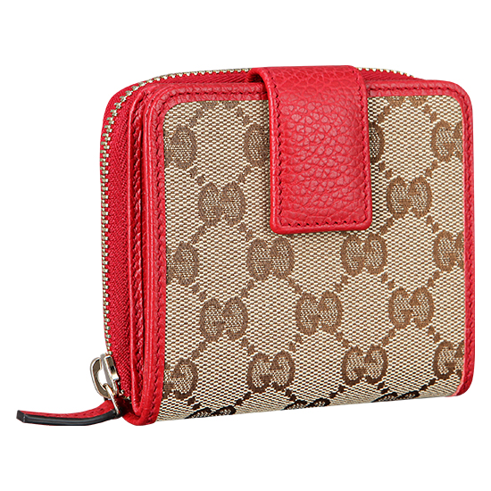 GUCCI(USED) 구찌 GG로코 패브릭 트리밍 반지갑