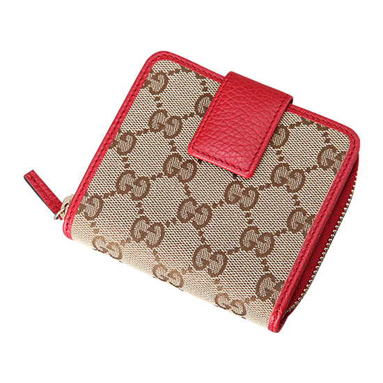 GUCCI(USED) 구찌 GG로코 패브릭 트리밍 반지갑