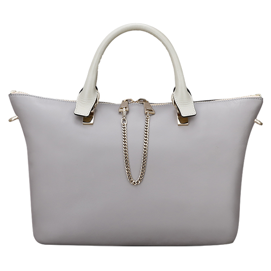 CHLOE(USED)베일리 램스킨 그레이 토트백