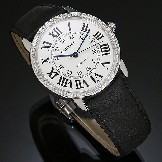 CARTIER(USED) 롱드솔로 스틸 다이아베젤 XL
