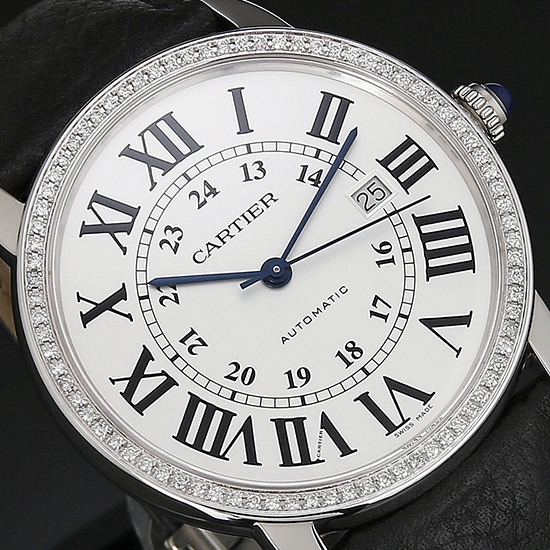 CARTIER(USED) 롱드솔로 스틸 다이아베젤 XL