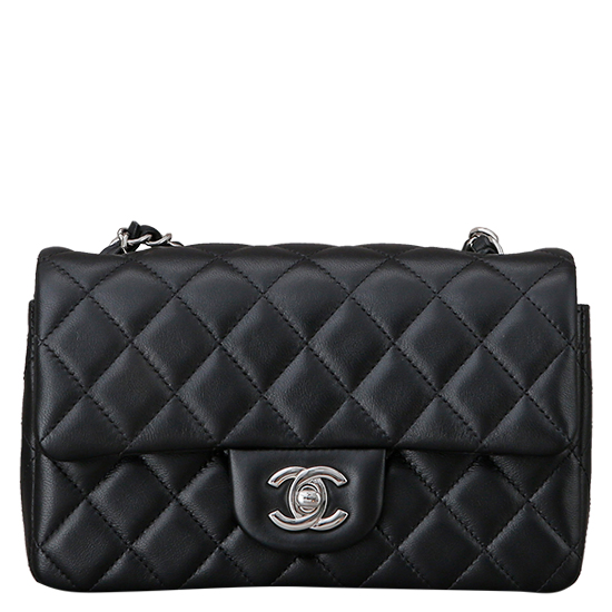 CHANEL(USED) 샤넬 클래식 램스킨 뉴미니 블랙 은장