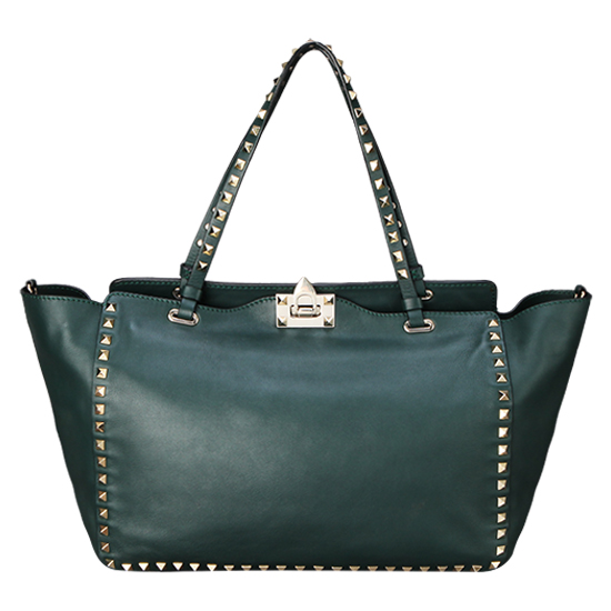 VALENTINO(USED)락스터드 그린 숄더백