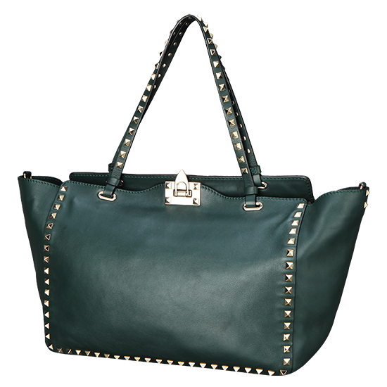 VALENTINO(USED)락스터드 그린 숄더백