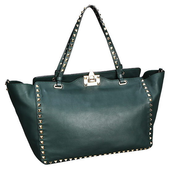 VALENTINO(USED)락스터드 그린 숄더백