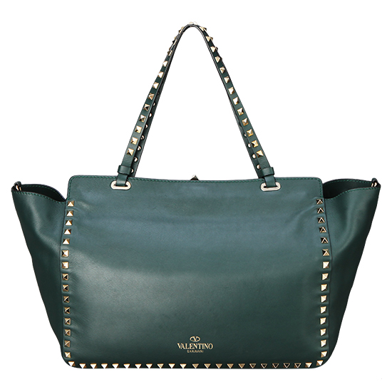 VALENTINO(USED)락스터드 그린 숄더백