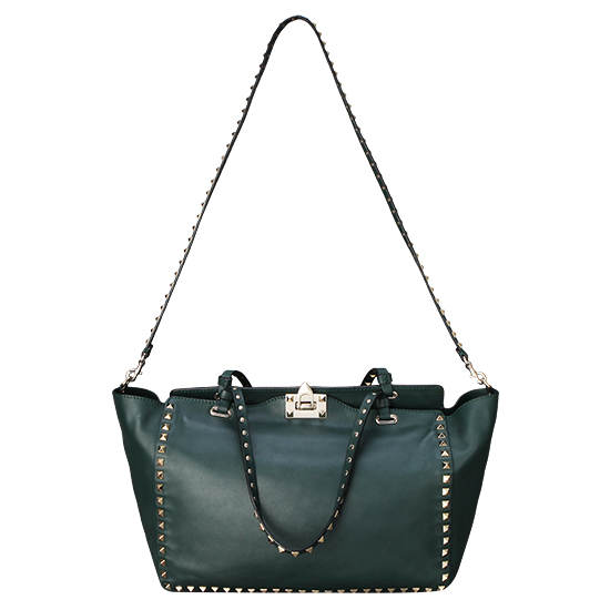 VALENTINO(USED)락스터드 그린 숄더백