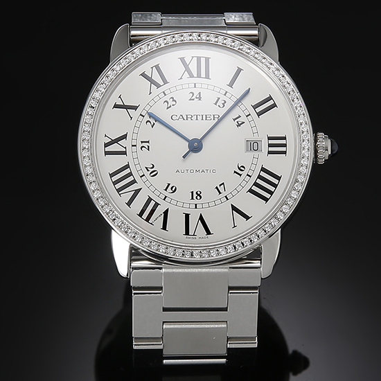 CARTIER(USED) 롱드솔로 스틸 다이아베젤 XL