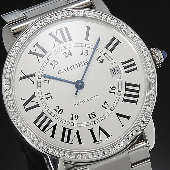 CARTIER(USED) 롱드솔로 스틸 다이아베젤 XL