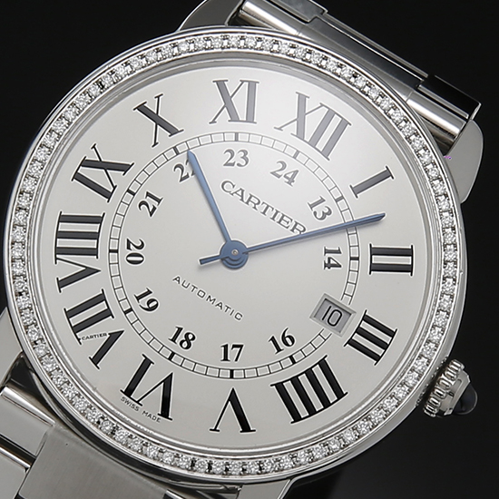 CARTIER(USED) 롱드솔로 스틸 다이아베젤 XL