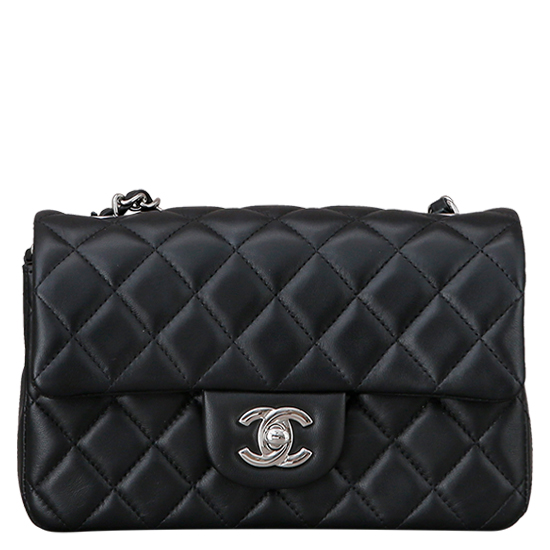 CHANEL(USED) 샤넬 클래식 램스킨 뉴미니 블랙 은장