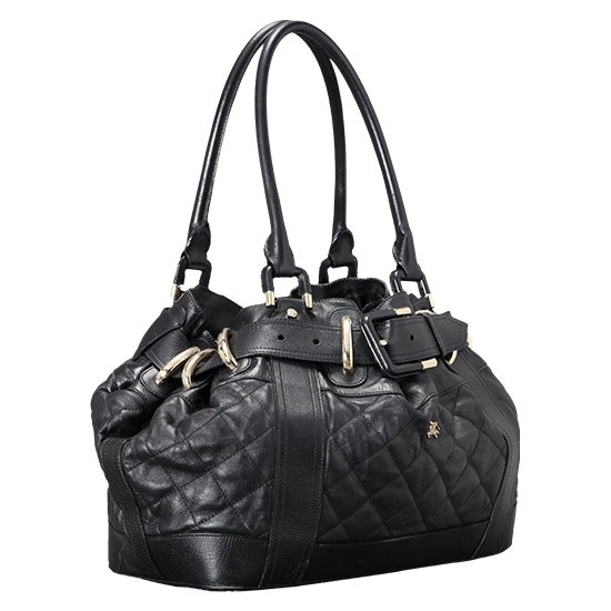 BURBERRY(USED)블랙 레더 토트백