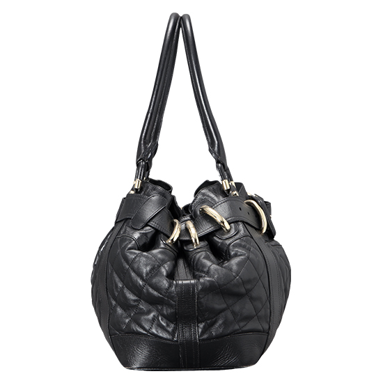 BURBERRY(USED)블랙 레더 토트백