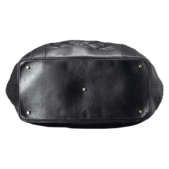 BURBERRY(USED)블랙 레더 토트백
