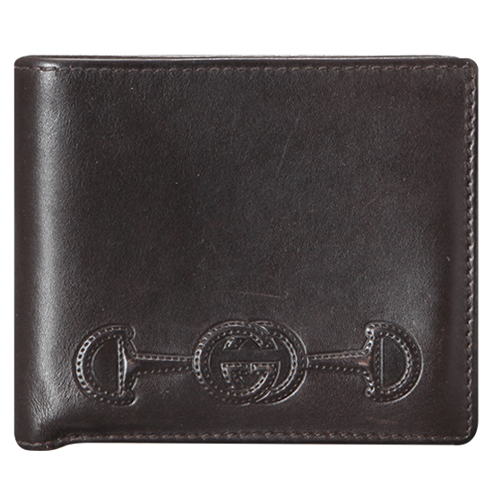 GUCCI(USED) 구찌 인터락킹 홀스빗 브라운 반지갑