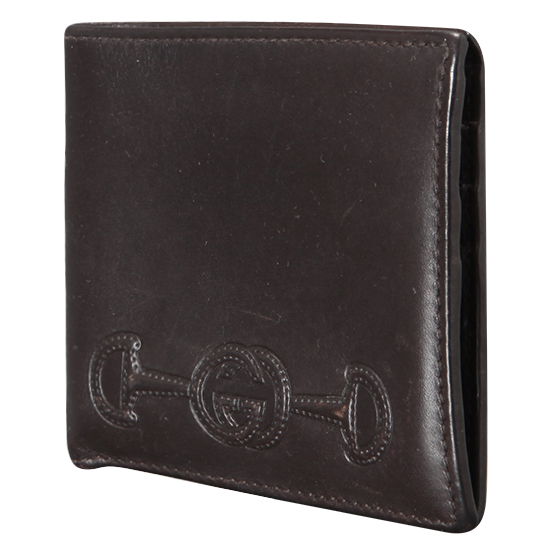 GUCCI(USED) 구찌 인터락킹 홀스빗 브라운 반지갑