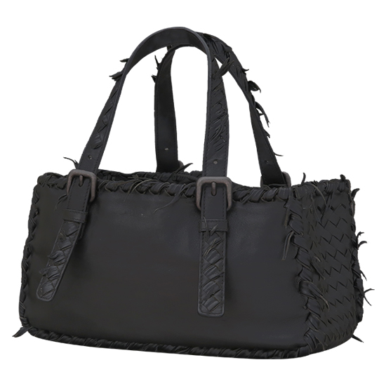 BOTTEGA VENETA(USED)램스킨 블랙 토트백