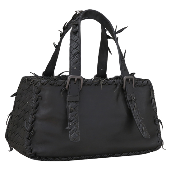 BOTTEGA VENETA(USED)램스킨 블랙 토트백