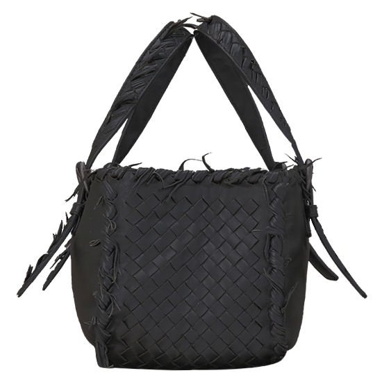 BOTTEGA VENETA(USED)램스킨 블랙 토트백
