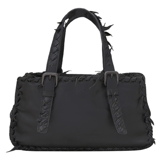 BOTTEGA VENETA(USED)램스킨 블랙 토트백