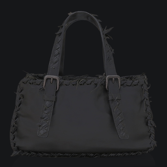 BOTTEGA VENETA(USED)램스킨 블랙 토트백