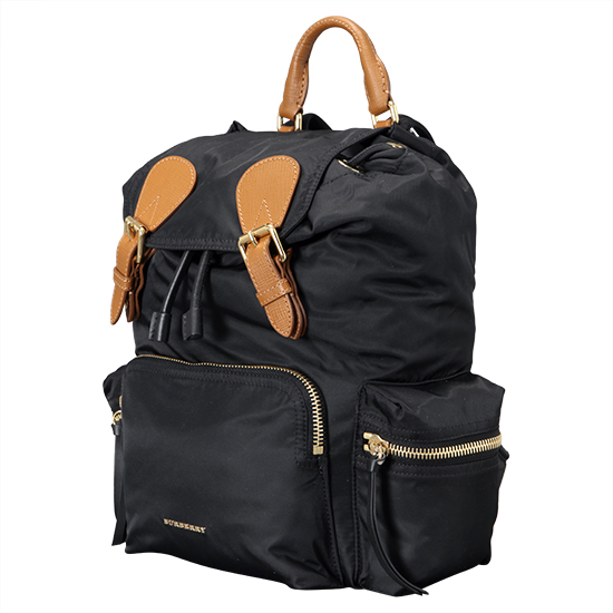 BURBERRY(USED)테크니컬 블랙 나일론 가죽 럭색 백팩