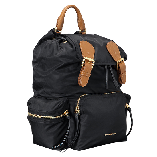 BURBERRY(USED)테크니컬 블랙 나일론 가죽 럭색 백팩