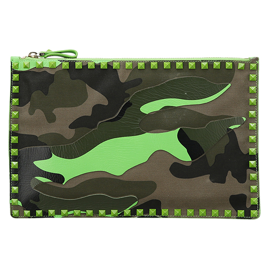 VALENTINO(USED)락스터드 밀리터리 클러치
