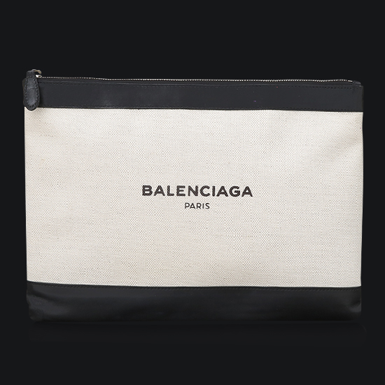 BALENCIAGA(USED)투톤 패브릭 클러치백