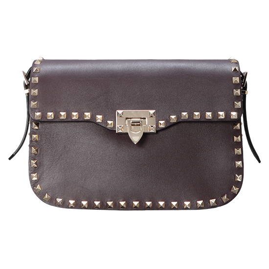 VALENTINO(USED)락스터드 버건디 숄더백