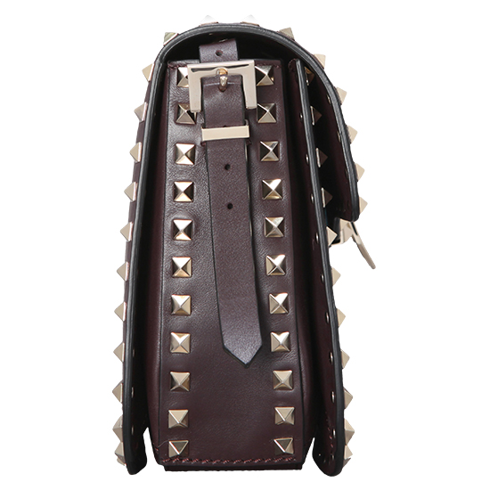 VALENTINO(USED)락스터드 버건디 숄더백