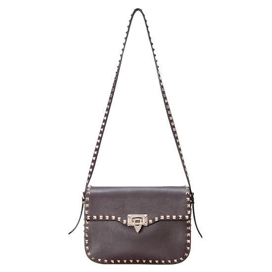 VALENTINO(USED)락스터드 버건디 숄더백