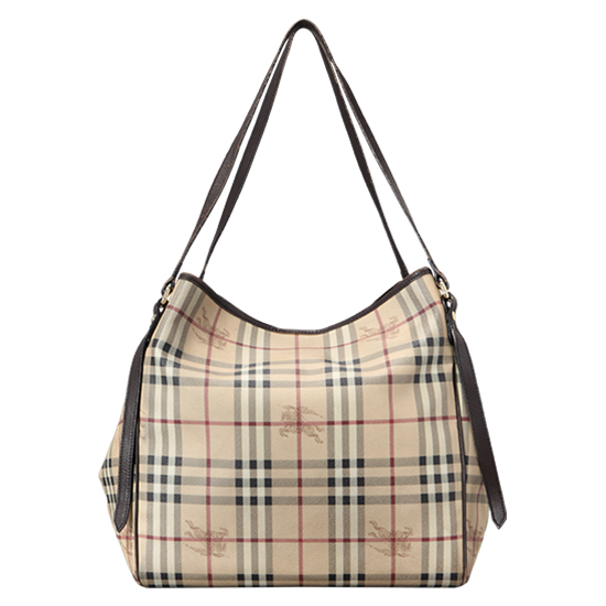BURBERRY(USED)PVC 브라운 레더 트리밍 숄더