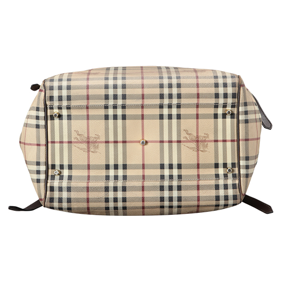 BURBERRY(USED)PVC 브라운 레더 트리밍 숄더