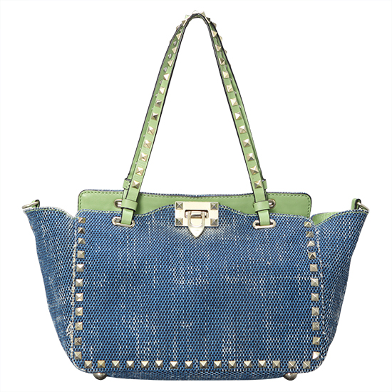 VALENTINO(USED)락스터드 데님 숄더백