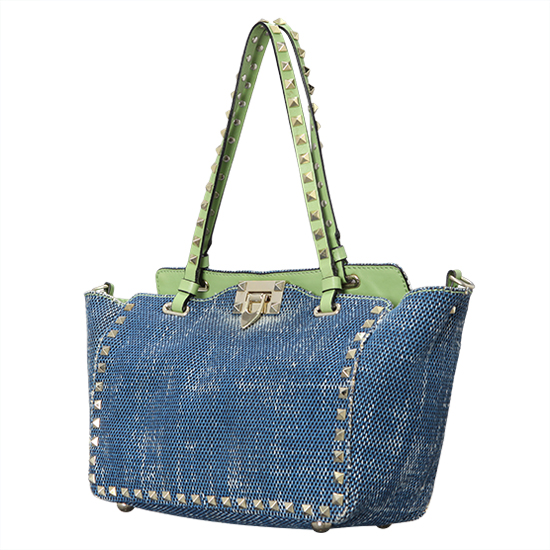 VALENTINO(USED)락스터드 데님 숄더백