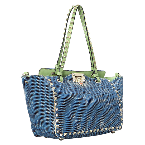 VALENTINO(USED)락스터드 데님 숄더백