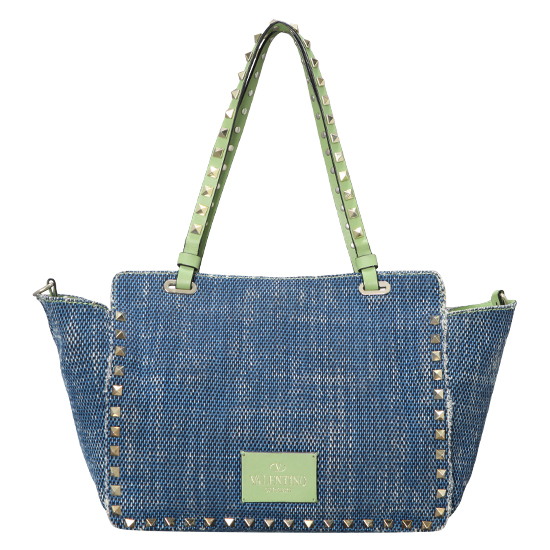 VALENTINO(USED)락스터드 데님 숄더백