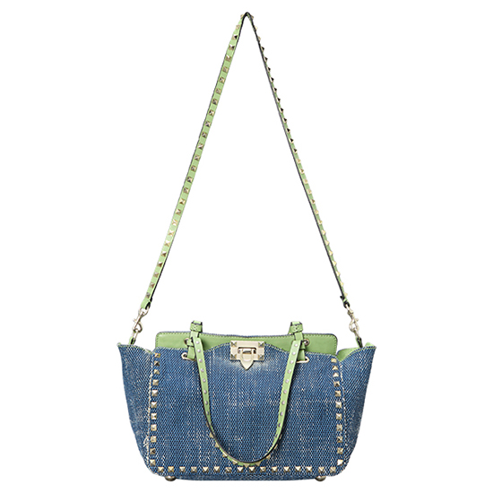 VALENTINO(USED)락스터드 데님 숄더백