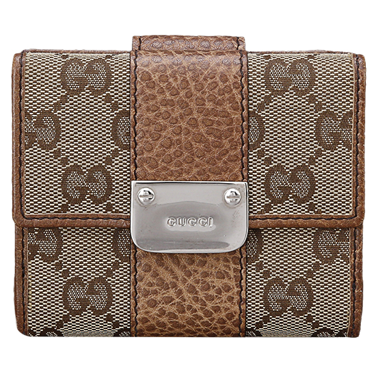 GUCCI(USED) 구찌 GG로고 자가드 트리밍 반지갑