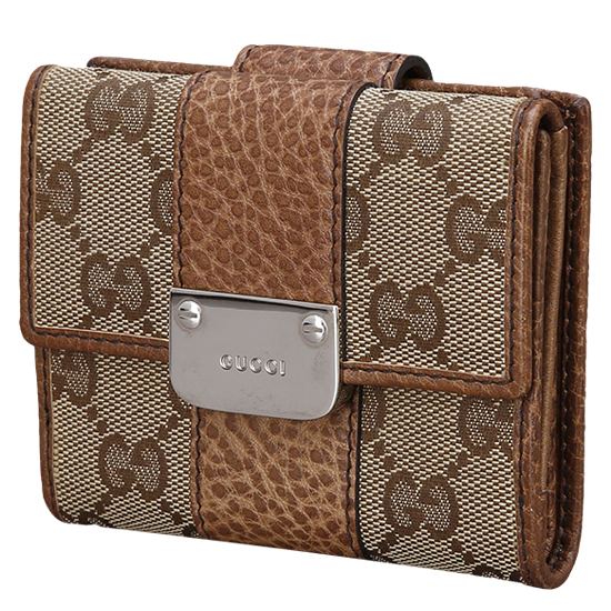 GUCCI(USED) 구찌 GG로고 자가드 트리밍 반지갑
